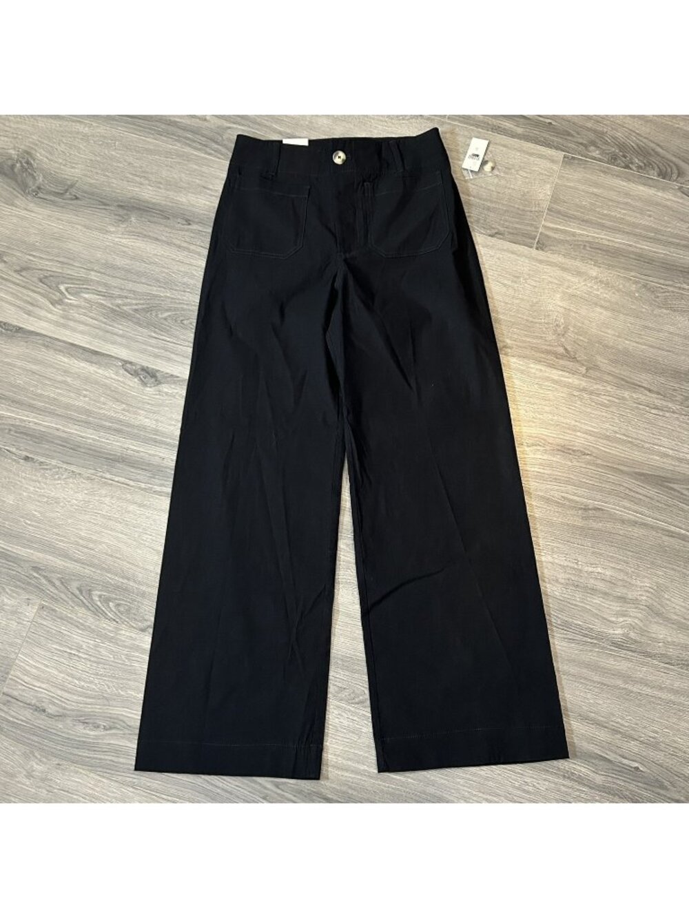 Maeve Colette Pants Womens 29 Black Wide Leg Stretch Anthropologie Twill